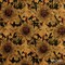 Belagio Cork Fabric, 18" x 15", Sunflower Print, Black Multi